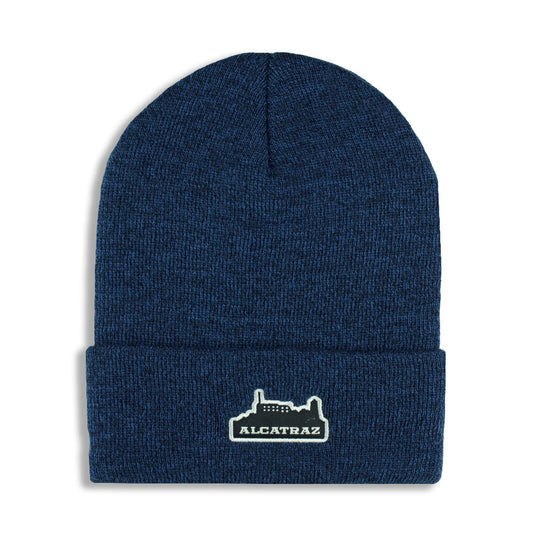 Blue beanie with Alcatraz logo